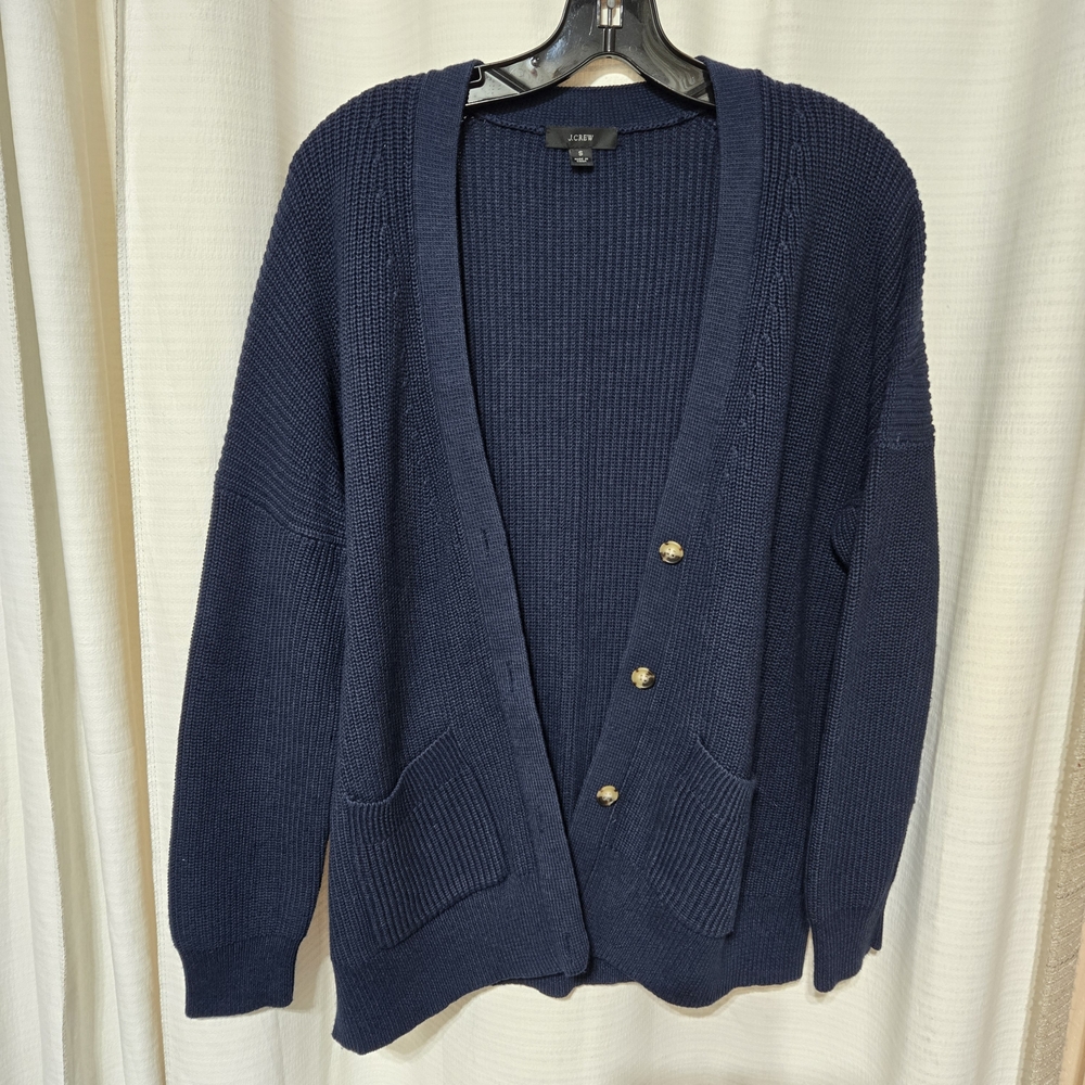 Navy Blue Men's Cardigan Sweater